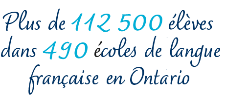 Plus de 112 500 élèves dans 490 écoles de langue française en Ontario